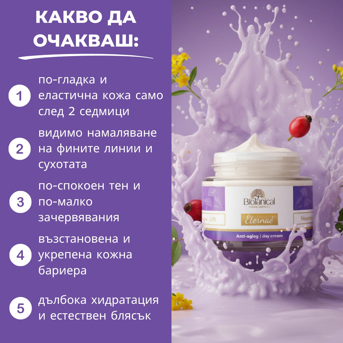 Подмладяващ дневен крем Eternaé - Натурална алтернатива на ретинола